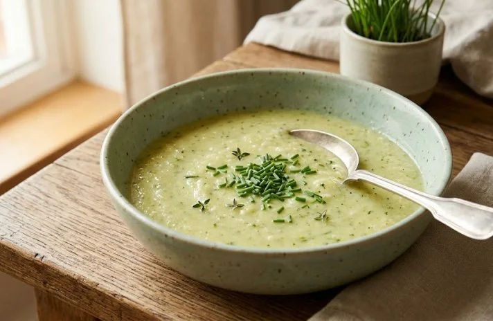 Mild Zucchini Cream Soup with Rice